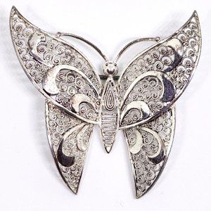 Vintage Sterling Silver ALICE CAVINESS Filigree Butterfly Germany Pin Brooch